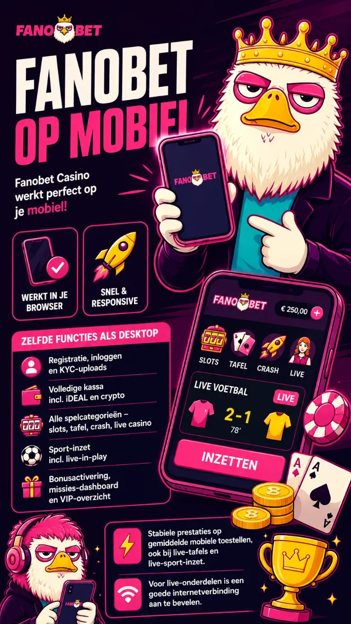 Fanobet Casino op mobiel en sport in de browser